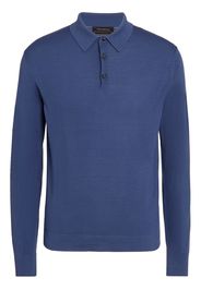 Zegna long-sleeved polo shirt - Blu