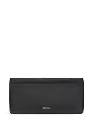 Zegna Black Deerskin Mini Standing Clutch - Nero