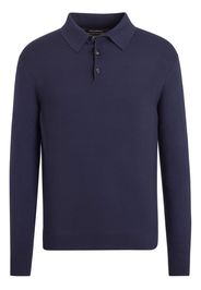 Zegna long-sleeved polo shirt - Blu