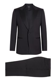 Zegna single-breasted wool suit - BLACK