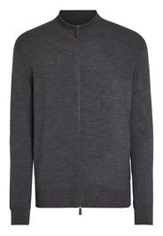 Zegna front zip-fastening knit cardigan - Grigio