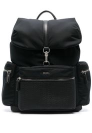 Zegna woven panel backpack - Nero