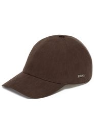 Zegna Cappello da baseball con placca logo - Marrone