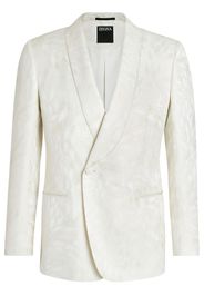 Zegna jacquard-pattern shawl-lapel blazer - White