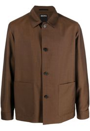 Zegna button-down fastening shirt jacket - Marrone