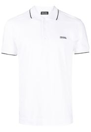 Zegna contrast-trim short-sleeve polo shirt - Bianco