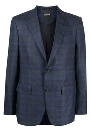 Zegna plaid-print single-breasted blazer - Blu