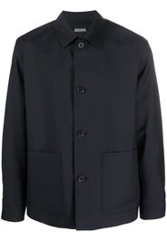 Zegna button-up shirt jacket - Blu