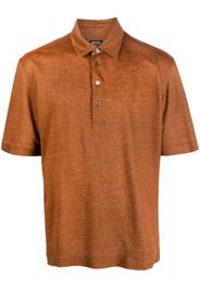 Zegna short-sleeve linen polo shirt - Marrone