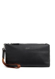 Zegna Clutch con placca logo - Nero