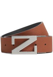 Zegna Cintura reversibile con placca logo - Marrone