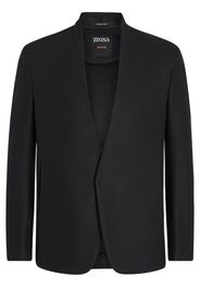 Zegna concealed front-fastening wool-blend blazer - Nero