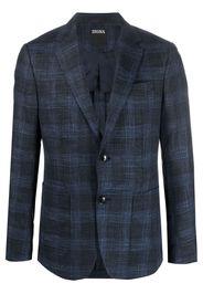 Zegna check single-breasted blazer - Blu