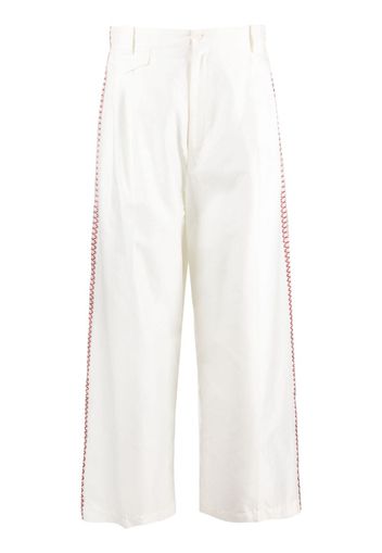 Zeus+Dione tape-detail wide-leg trousers - Bianco