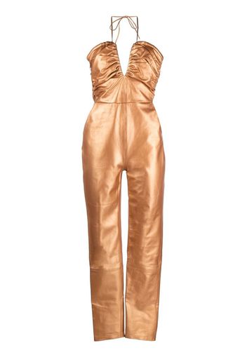 ZEYNEP ARCAY ruched-bodice jumpsuit - Oro