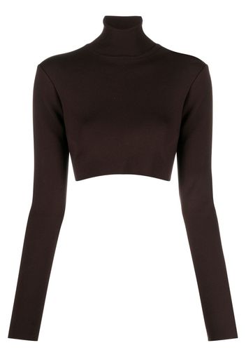 ZEYNEP ARCAY roll-neck cropped top - Marrone