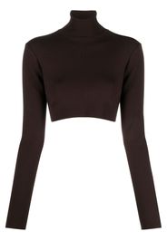 ZEYNEP ARCAY roll-neck cropped top - Marrone