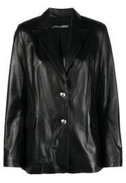 ZEYNEP ARCAY button-fastening leather blazer - Nero