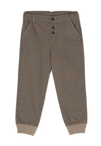 Zhoe & Tobiah checked tapered-leg trousers - Marrone