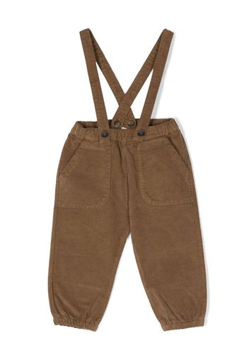 Zhoe & Tobiah cross-strap dungaree trousers - Marrone