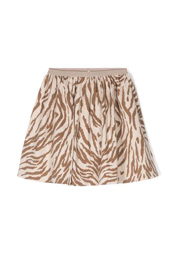 Zhoe & Tobiah tiger-print cotton skirt - Toni neutri