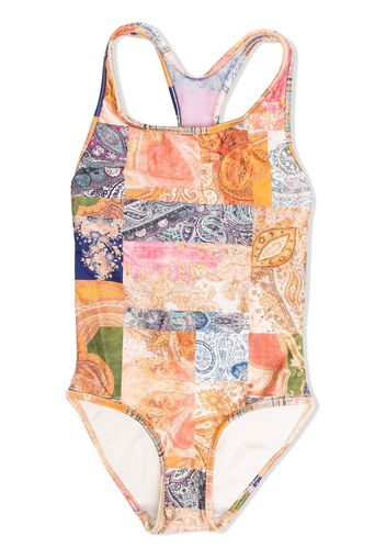 ZIMMERMANN Kids patchwork paisley-print swimsuit - Toni neutri