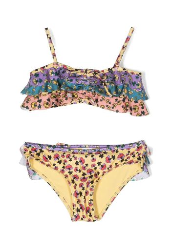 ZIMMERMANN Kids floral-print ruffle bikini set - Giallo