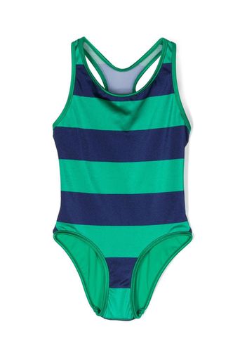 ZIMMERMANN Kids striped racerback swimsuit - Verde