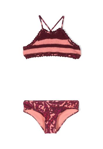 ZIMMERMANN Kids Bikini con dettaglio all'uncinetto - Rosa