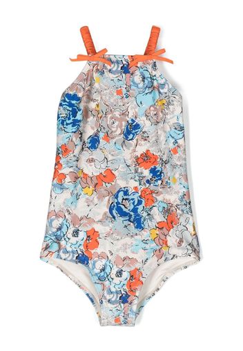 ZIMMERMANN Kids floral-print stretch swimsuit - Blu