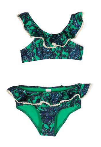 ZIMMERMANN Kids Tiggy paisley-print bikini set - Blu