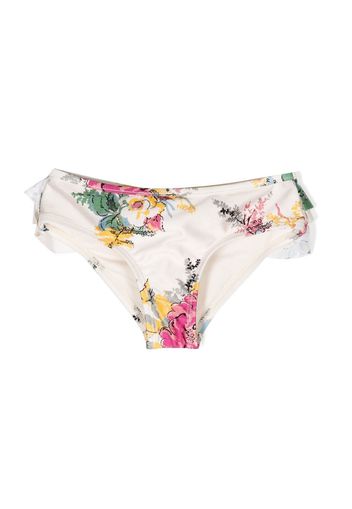 ZIMMERMANN Kids Slip bikini Clover con ruches - Multicolore