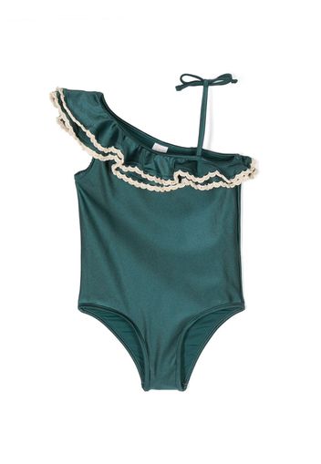 ZIMMERMANN Kids Costume intero con ruches - Verde