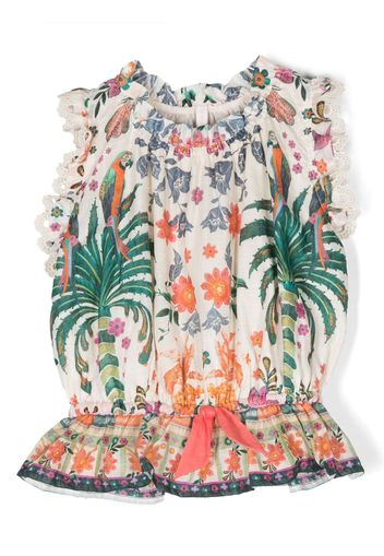 ZIMMERMANN Kids Ginger floral-print blouse - Toni neutri