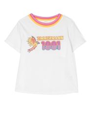 ZIMMERMANN Kids logo-print contrast-collar T-shirt - Bianco