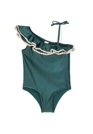 ZIMMERMANN Kids Costume intero con ruches - Verde