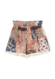 ZIMMERMANN Kids paisley-patchwork cotton shorts - Rosa