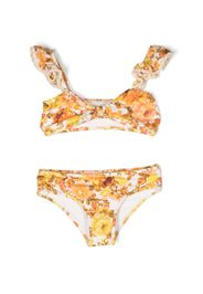 ZIMMERMANN Kids floral-print bikini set - Bianco