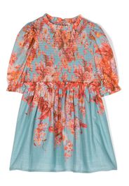 ZIMMERMANN Kids floral-print textured dress - Blu