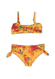 ZIMMERMANN Kids Ginger floral-print tie bikini set - Giallo