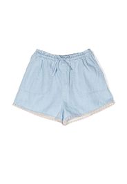 ZIMMERMANN Kids Halcyon patch-detail denim shorts - Blu