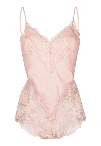 Zimmermann lace-trimmed cotton bodysuit - Rosa