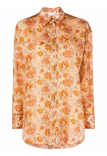 ZIMMERMANN floral-print silk shirt - Arancione