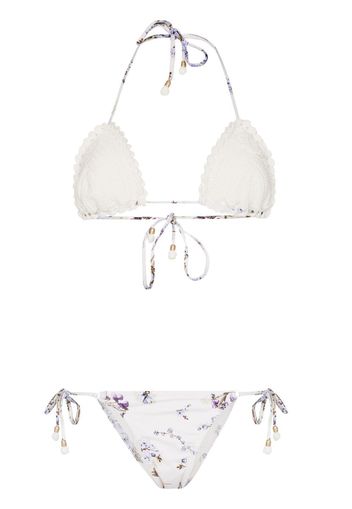 ZIMMERMANN Set bikini a fiori - Bianco