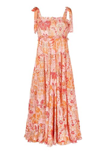 ZIMMERMANN Violet floral-print midi dress - Arancione