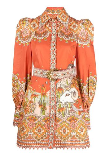 ZIMMERMANN Kaleidoscope Aries printed shirt dress - Arancione