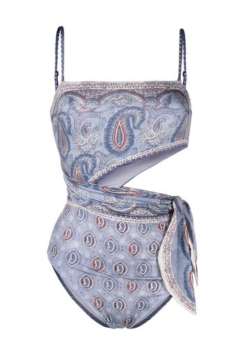 ZIMMERMANN Costume intero Vitali Placement con stampa paisley - Blu