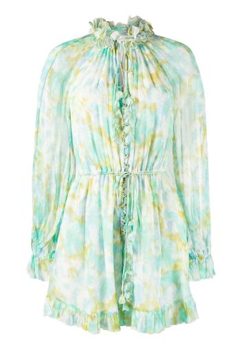 ZIMMERMANN abstract-print silk playsuit - Verde