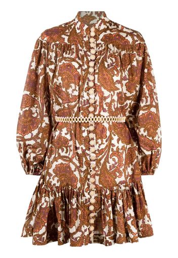 ZIMMERMANN Tiggy drop waist minidress - Marrone