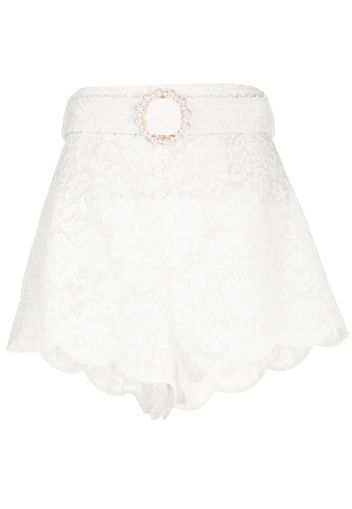 ZIMMERMANN Shorts in pizzo a fiori - Bianco